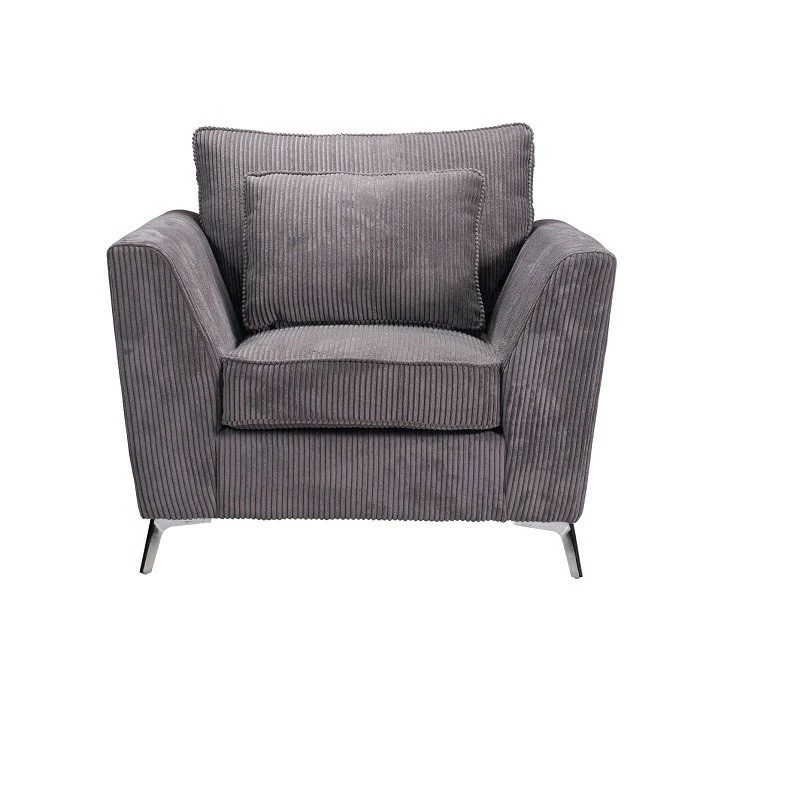 Fauteuil Isla velours côtelé gris Fauteuil Isla Velours Côtelé Gris -Ledepot-bailleul Soldes Magasin fauteuil isla velours gris 1 3