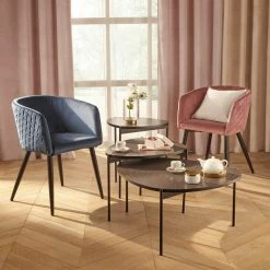 Fauteuil Séjour Marlo Bleu Canard Atmosphera -Ledepot-bailleul Soldes Magasin fauteuil marlo bleu canard atmosphera 3