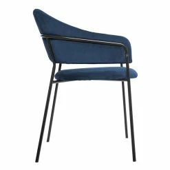Fauteuil Velours Bleu Siron Atmosphera -Ledepot-bailleul Soldes Magasin fauteuil velours bleu atmosphera 3