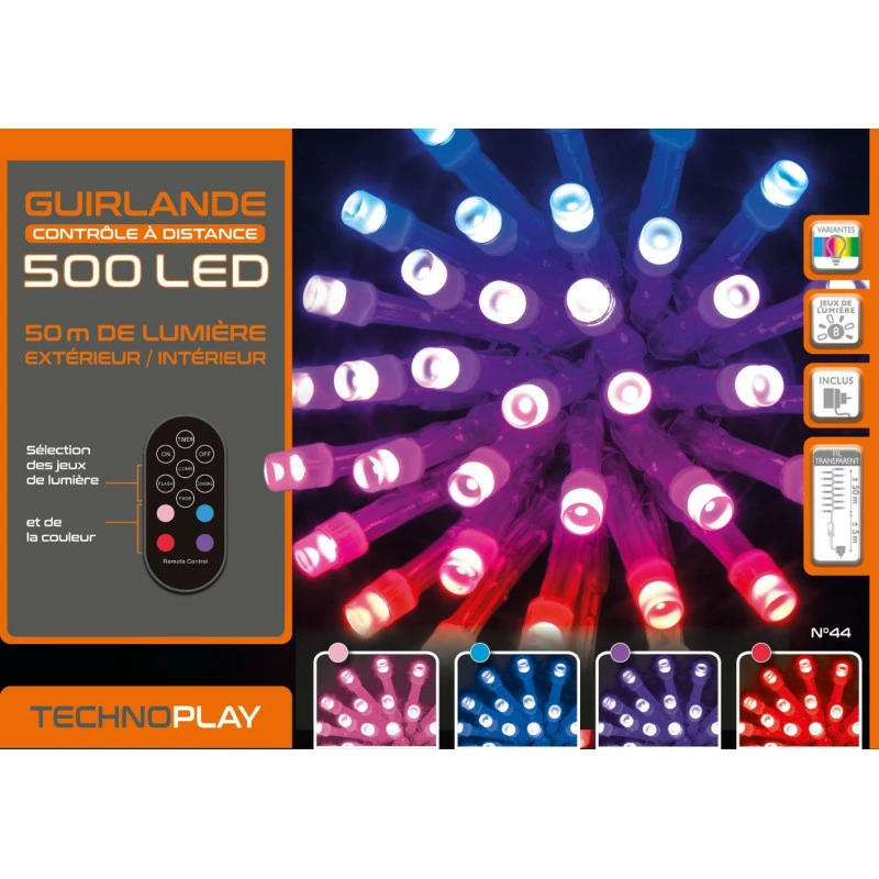 Guirlande contrôle à distance 500 LED 50 mètres variation de couleurs Guirlande Contrôle à Distance 500 LED 50 Mètres Variation De Couleurs -Ledepot-bailleul Soldes Magasin guirlande controle a distance 500 led 50 metres variation de couleurs 1