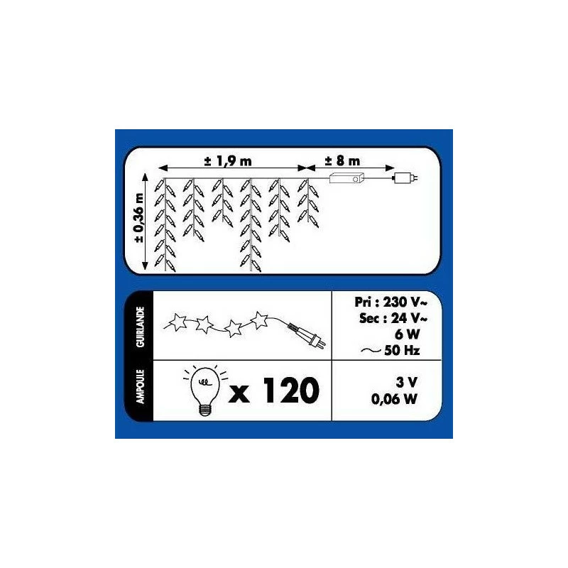 Guirlande 120 LED tombée de neige bleu fil transparent Guirlande 120 LED Tombée De Neige Bleu Fil Transparent -Ledepot-bailleul Soldes Magasin guirlande tombee de neige 120 led bleues fil transparent 3