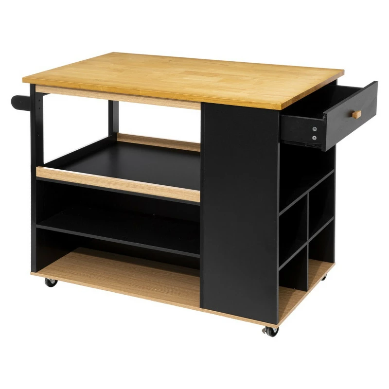 Ilot de cuisine noir et naturel 5Five Ilot De Cuisine Noir Et Naturel 5Five -Ledepot-bailleul Soldes Magasin ilot de cuisine noir et naturel 5five 1