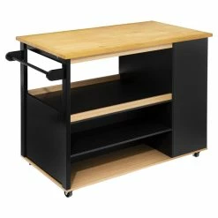 Ilot De Cuisine Noir Et Naturel 5Five 4 Ilot De Cuisine Noir Et Naturel 5Five -Ledepot-bailleul Soldes Magasin ilot de cuisine noir et naturel 5five 2