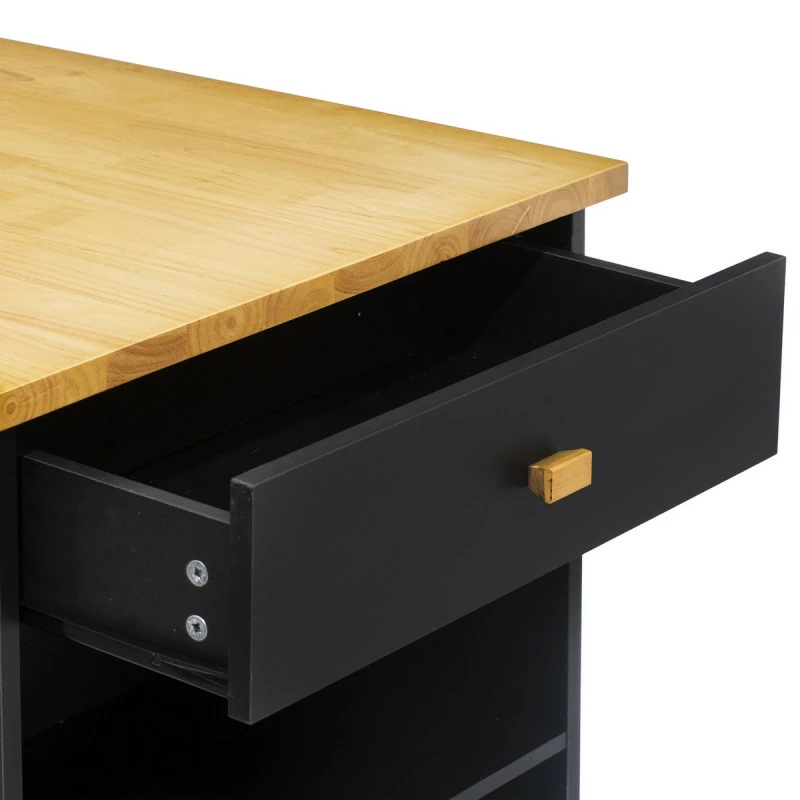 Ilot de cuisine noir et naturel 5Five Ilot De Cuisine Noir Et Naturel 5Five -Ledepot-bailleul Soldes Magasin ilot de cuisine noir et naturel 5five 5