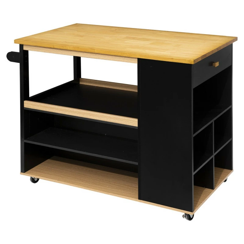 Ilot de cuisine noir et naturel 5Five Ilot De Cuisine Noir Et Naturel 5Five -Ledepot-bailleul Soldes Magasin ilot de cuisine noir et naturel 5five