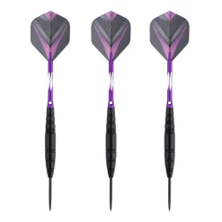 Jeu De 3 Fléchettes Pro Pointe Acier 23g Cupra Violet
