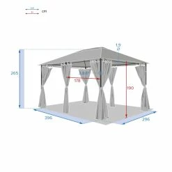 Jeu De 6 Rideaux Gris Ardoise Pour Tonnelle Santorini Et Thira -Ledepot-bailleul Soldes Magasin jeu de 6 rideaux gris ardoise pour la tonnelle santorini 3 x 4m 2