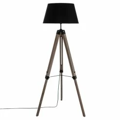Lampadaire Trépied Runo Noir Atmosphera H 145 Cm