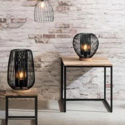 Lampe En Métal Fil Noir Noda Atmosphera -Ledepot-bailleul Soldes Magasin lampe en metal fil noir 2