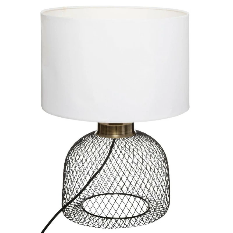 Lampe grille Emie noir et blanc Atmosphera Lampe Grille Emie Noir Et Blanc Atmosphera -Ledepot-bailleul Soldes Magasin lampe grille emie noir et blanc atmosphera