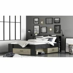 Demeyere Lit 140x190 Cm Pocket Naturel Et Noir -Ledepot-bailleul Soldes Magasin lit 140x190 cm pocket naturel et noir 2