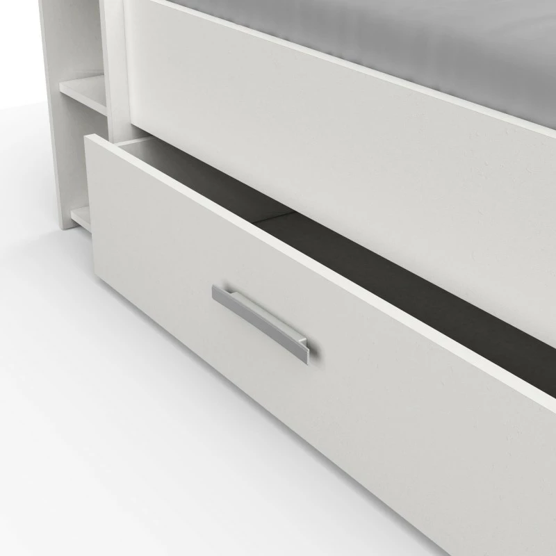 Lit 140x190 cm Pocket blanc Demeyere Lit 140x190 Cm Pocket Blanc -Ledepot-bailleul Soldes Magasin lit 2 places polly blanc 4