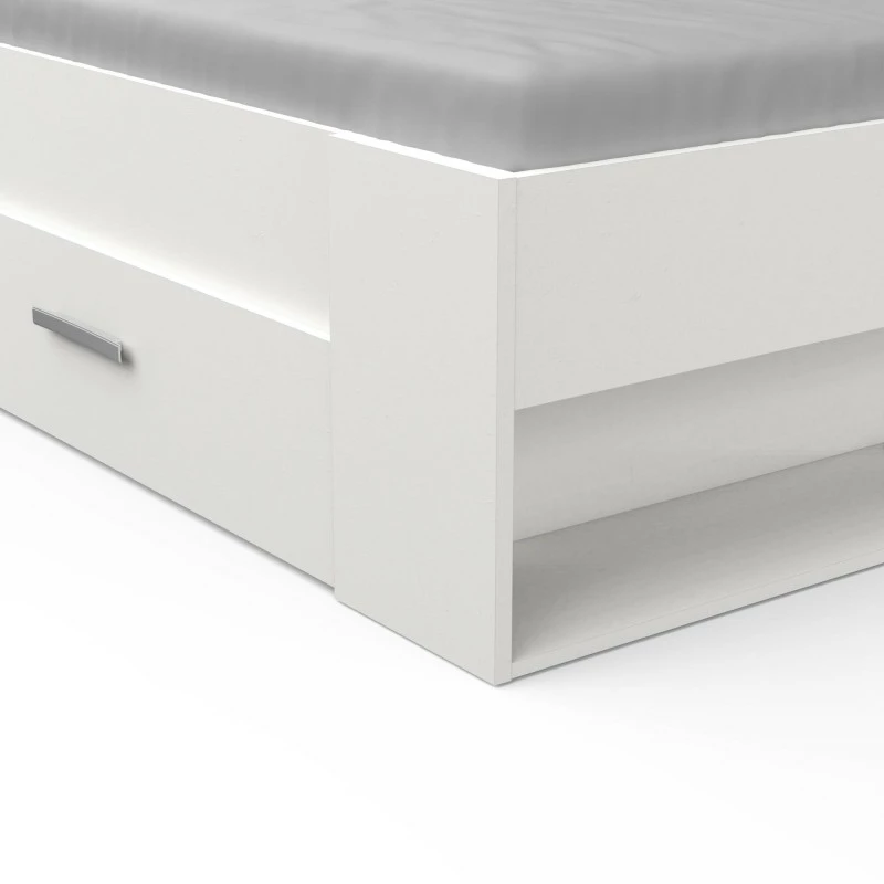 Lit 140x190 cm Pocket blanc Demeyere Lit 140x190 Cm Pocket Blanc -Ledepot-bailleul Soldes Magasin lit 2 places polly blanc 6