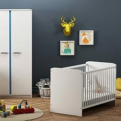 Demeyere Lit à Barreaux 60x120 Avec Sommier Reverso Blanc -Ledepot-bailleul Soldes Magasin lit a barreaux 60x120 avec sommier reverso blanc 1