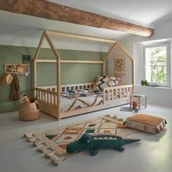 Lit Cabane 90x190 En Bois Sans Matelas Atmosphera -Ledepot-bailleul Soldes Magasin lit cabane 90x190 en bois sans matelas atmosphera 3