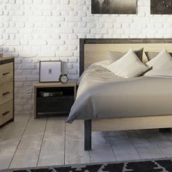 Demeyere Chevet Kansas 1 Tiroir 1 Niche 4 Demeyere Chevet Kansas 1 Tiroir 1 Niche -Ledepot-bailleul Soldes Magasin lit colorado 2 personnes 160x200 cm 2