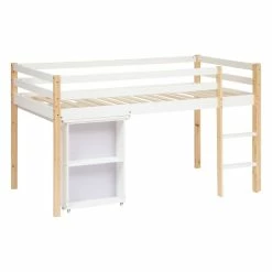 Lit Combi Bureau Enfant Pin Blanc Atmosphera -Ledepot-bailleul Soldes Magasin lit combi bureau enfant pin blanc atmosphera 2