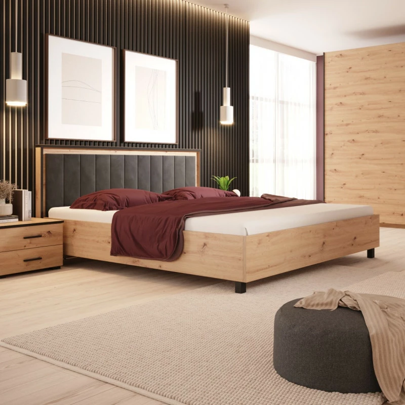 Lit double 160 x 200 avec tête de lit velours Nantes Lit Double 160 X 200 Avec Tête De Lit Velours Nantes -Ledepot-bailleul Soldes Magasin lit double 160 x 200 avec tete de lit velours nantes 1