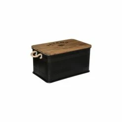 Lot De 3 Malles Métal Noir Plateau Bois Atmosphera 4 Lot De 3 Malles Métal Noir Plateau Bois Atmosphera -Ledepot-bailleul Soldes Magasin lot de 3 malles metal noir plateau bois atmosphera 2