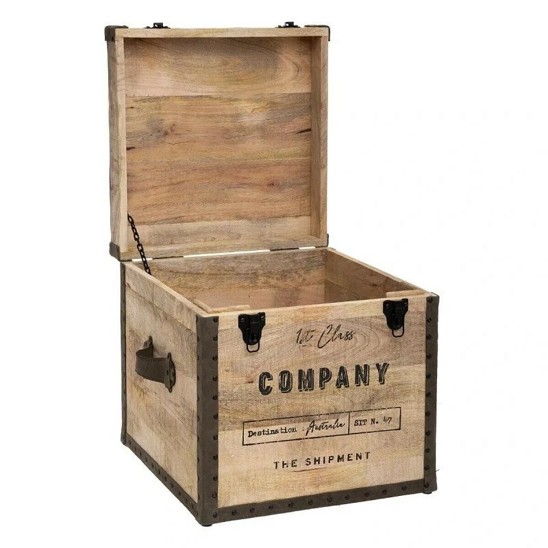 Malle pouf vintage en bois Atmosphera Malle Pouf Vintage En Bois Atmosphera -Ledepot-bailleul Soldes Magasin malle pouf vintage en bois atmosphera 2