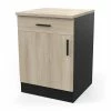 Demeyere Meuble Bas 1 Tiroir 1 Porte 60 Cm Origan Noir Et Bois 1 Demeyere Meuble Bas 1 Tiroir 1 Porte 60 Cm Origan Noir Et Bois -Ledepot-bailleul Soldes Magasin meuble bas 1 tiroir 1 porte 60 cm origan noir et bois