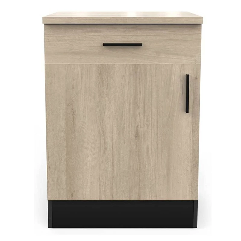 Meuble bas 1 tiroir 1 porte 60 cm Origan noir et bois Demeyere Meuble Bas 1 Tiroir 1 Porte 60 Cm Origan Noir Et Bois -Ledepot-bailleul Soldes Magasin meuble bas 1 tiroir 1 porte 60 cm origan noir et bois 1 1