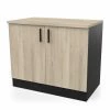 Demeyere Meuble Bas 2 Portes 100 Cm Origan Noir Et Bois 2 Demeyere Meuble Bas 2 Portes 100 Cm Origan Noir Et Bois -Ledepot-bailleul Soldes Magasin meuble bas 2 portes 100 cm origan noir et bois
