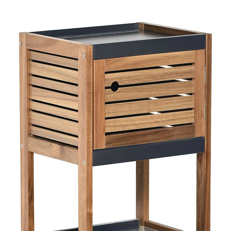 Meuble bas de rangement 1 porte en acacia Meuble Bas De Rangement 1 Porte En Acacia -Ledepot-bailleul Soldes Magasin meuble bas rangement 1 porte en acacia 1 1