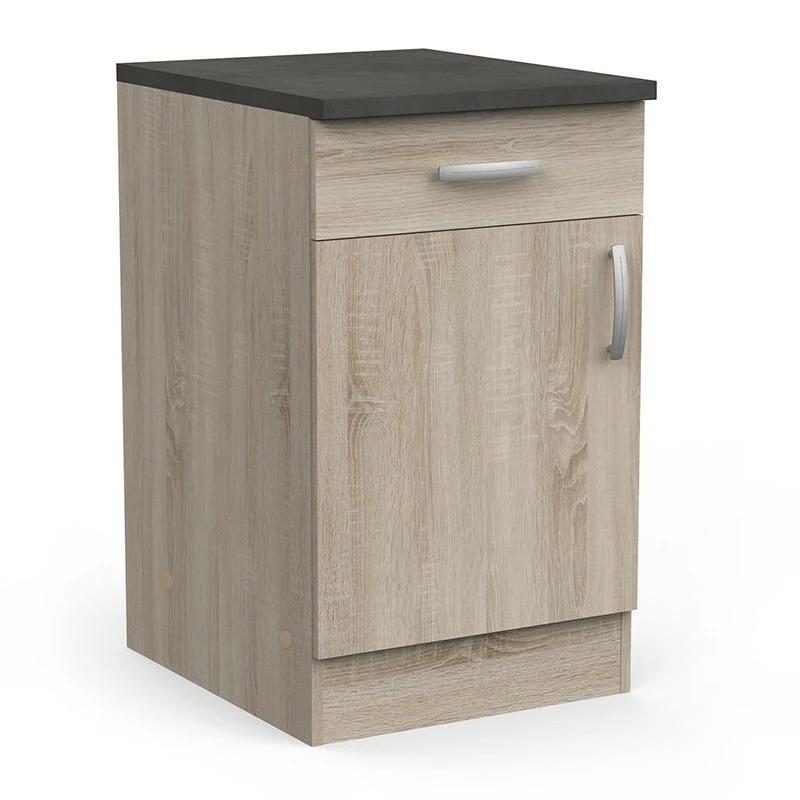 Meuble de cuisine bas 1 porte 1 tiroir 50 cm Paprika Demeyere Meuble De Cuisine Bas 1 Porte 1 Tiroir 50 Cm Paprika -Ledepot-bailleul Soldes Magasin meuble de cuisine bas 1 porte 1 tiroir 50 cm paprika