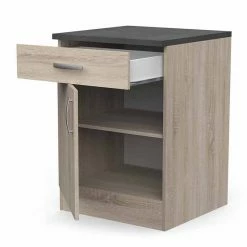 Demeyere Meuble De Cuisine Bas 1 Porte 1 Tiroir 60 Cm Paprika -Ledepot-bailleul Soldes Magasin meuble de cuisine bas 1 porte 1 tiroir 60 cm paprika 4