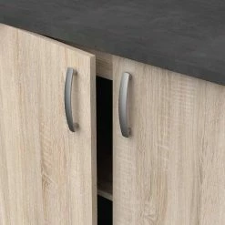 Demeyere Meuble De Cuisine Bas 2 Portes 100cm Paprika -Ledepot-bailleul Soldes Magasin meuble de cuisine bas 2 portes 100cm paprika 1 2