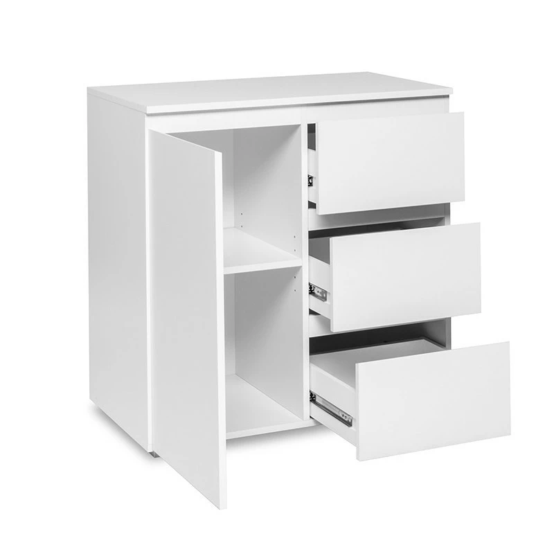 Meuble de rangement 1 porte 3 tiroirs blanc Meuble De Rangement 1 Porte 3 Tiroirs Blanc -Ledepot-bailleul Soldes Magasin meuble de rangement 1 porte 3 tiroirs blanc image 1 2