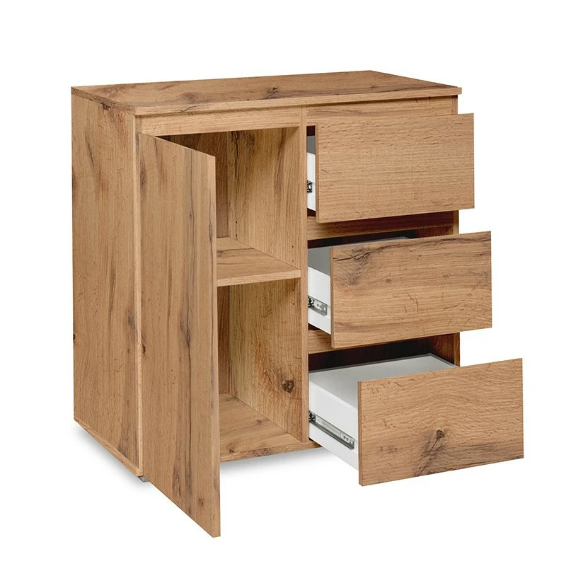Meuble de rangement 1 porte 3 tiroirs naturel Meuble De Rangement 1 Porte 3 Tiroirs Naturel -Ledepot-bailleul Soldes Magasin meuble de rangement 1 porte 3 tiroirs naturel image 2