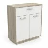 Demeyere Meuble De Rangement 2 Portes 1 Tiroir Léo -Ledepot-bailleul Soldes Magasin meuble de rangement 2 portes 1 tiroir leo