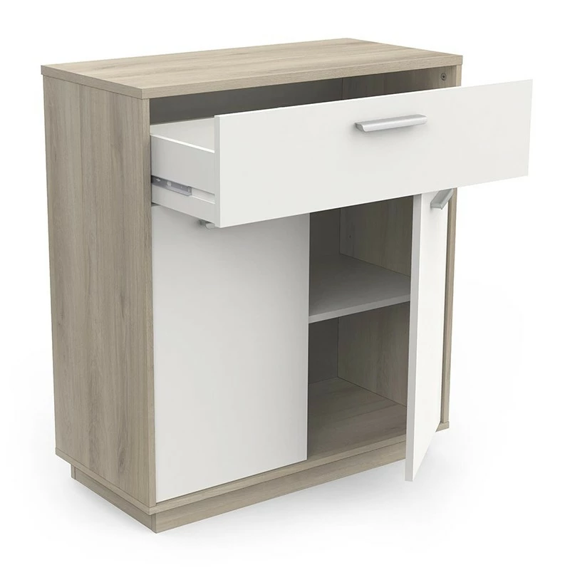 Meuble de rangement 2 portes 1 tiroir Léo Demeyere Meuble De Rangement 2 Portes 1 Tiroir Léo -Ledepot-bailleul Soldes Magasin meuble de rangement 2 portes 1 tiroir leo 2