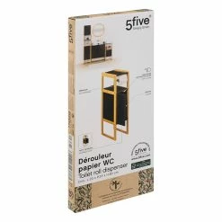Meuble Dérouleur WC 1 Porte Noir Natureo 5Five -Ledepot-bailleul Soldes Magasin meuble derouleur wc 1 porte noir natureo 5five 3