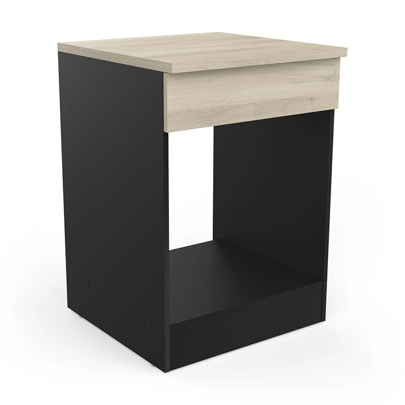 Meuble four 60 cm Origan noir et bois Demeyere Meuble Four 60 Cm Origan Noir Et Bois -Ledepot-bailleul Soldes Magasin meuble four 60 cm origan noir et bois