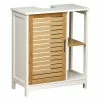 Meuble Sous Lavabo 1 Porte Blanc Et Bambou Coconut -Ledepot-bailleul Soldes Magasin meuble sous lavabo 1 porte blanc et bambou coconut