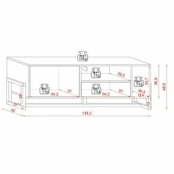 Meuble TV 2 Portes 2 Niches Oslo Blanc 7 Meuble TV 2 Portes 2 Niches Oslo Blanc -Ledepot-bailleul Soldes Magasin meuble tv 2 portes 2 niches oslo blanc 5