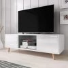 Meuble TV 2 Portes Sweden Blanc -Ledepot-bailleul Soldes Magasin meuble tv 2 portes sweden blanc