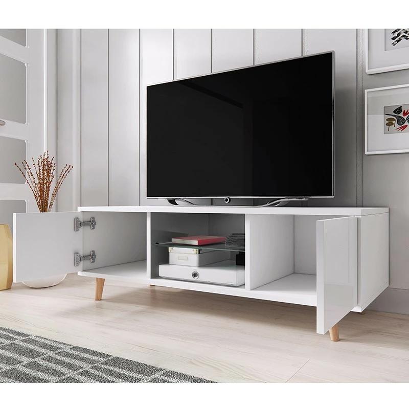 Meuble TV 2 portes Sweden blanc Meuble TV 2 Portes Sweden Blanc -Ledepot-bailleul Soldes Magasin meuble tv 2 portes sweden blanc 2