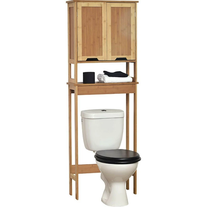 Meuble dessus WC bambou 2 portes Mahé Meuble Dessus WC Bambou 2 Portes Mahé -Ledepot-bailleul Soldes Magasin meuble wc bambou collection mahe
