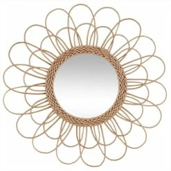 Miroir Rotin Fleur D56 Atmosphera