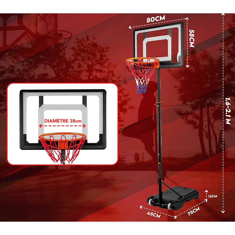Panier de basket 1.60m à 2.10m - Modèle Training Panier De Basket 1.60m à 2.10m - Modèle Training -Ledepot-bailleul Soldes Magasin panier de basket 160m a 210m modele training 1