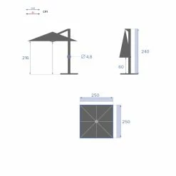 Parasol Décentré Carré Manoa Grenade Hespéride -Ledepot-bailleul Soldes Magasin parasol decentre carre manoa grenade hesperide 3