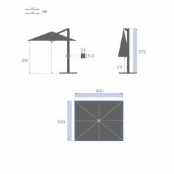 Parasol Décentré Eléa Inclinable Rectangulaire Ardoise Hespéride -Ledepot-bailleul Soldes Magasin parasol decentre elea inclinable 3 4 ardoise hesperide 6