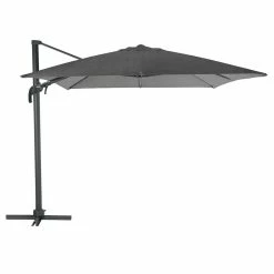 Parasol Décentré Eléa Inclinable Rectangulaire Oléfine Anthracite Hespéride