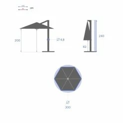 Parasol Décentré Rond Manoa Grenade Hespéride -Ledepot-bailleul Soldes Magasin parasol decentre rond manoa grenade hesperide 3