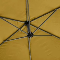 Parasol Décentré Rond Manoa Jaune Moutarde Hespéride -Ledepot-bailleul Soldes Magasin parasol decentre rond manoa jaune moutarde hesperide 2