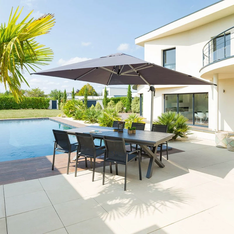 Parasol déporté rectangulaire Equador ardoise Hespéride Parasol Déporté Rectangulaire Equador Ardoise Hespéride -Ledepot-bailleul Soldes Magasin parasol deporte rectangulaire equador ardoise hesperide